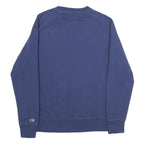 CHAMPION Mens Blue Crew Neck S Cotton Blend Logo Sweatshirt Pullover