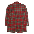 LINDA ALLARD ELLEN TRACY Womens Red & Green Check Jacket UK 14 Wool Blend Button