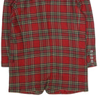 LINDA ALLARD ELLEN TRACY Womens Red & Green Check Jacket UK 14 Wool Blend Button
