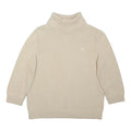 LAUREN RALPH LAUREN Girls Cream Plain Cotton Jumper Roll Neck Cable Knit L