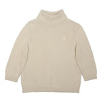 LAUREN RALPH LAUREN Girls Cream Plain Cotton Jumper Roll Neck Cable Knit L