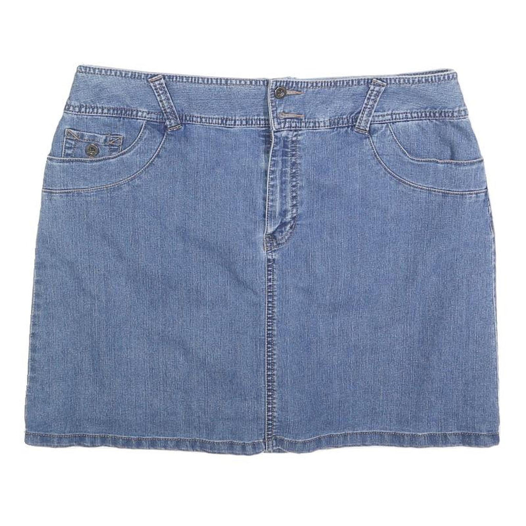 SONOMA Womens Blue Denim Mini Skirt Cotton Blend Casual L Fashion