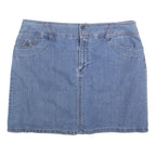 SONOMA Womens Blue Denim Mini Skirt Cotton Blend Casual L Fashion
