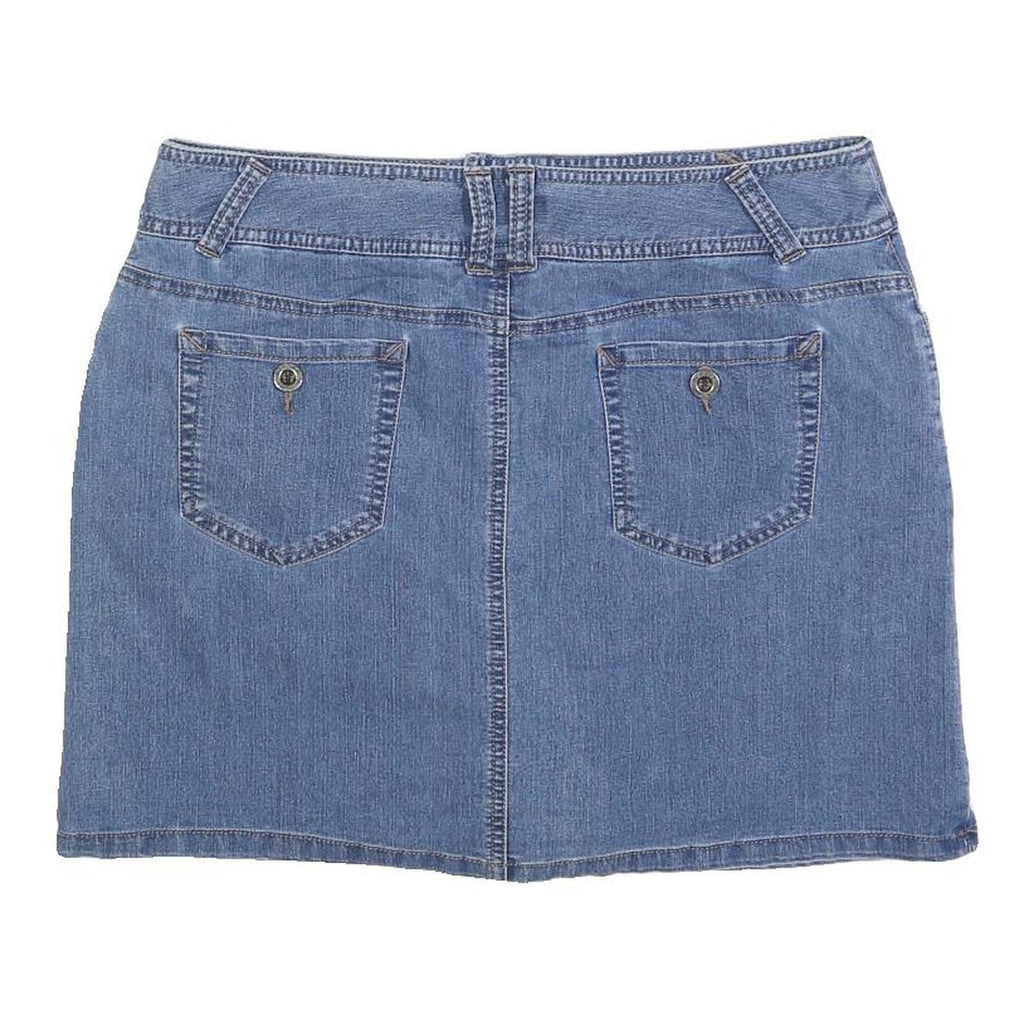SONOMA Womens Blue Denim Mini Skirt Cotton Blend Casual L Fashion