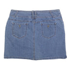 SONOMA Womens Blue Denim Mini Skirt Cotton Blend Casual L Fashion