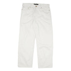 CALVIN KLEIN JEANS Mens Cotton Blend White Regular Straight Trousers W34 L31