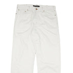 CALVIN KLEIN JEANS Mens Cotton Blend White Regular Straight Trousers W34 L31