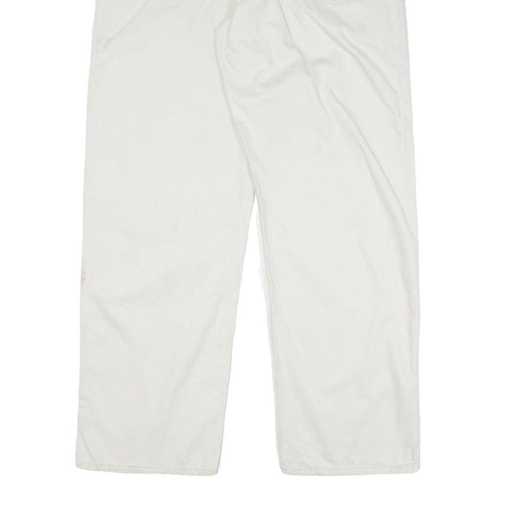 CALVIN KLEIN JEANS Mens Cotton Blend White Regular Straight Trousers W34 L31