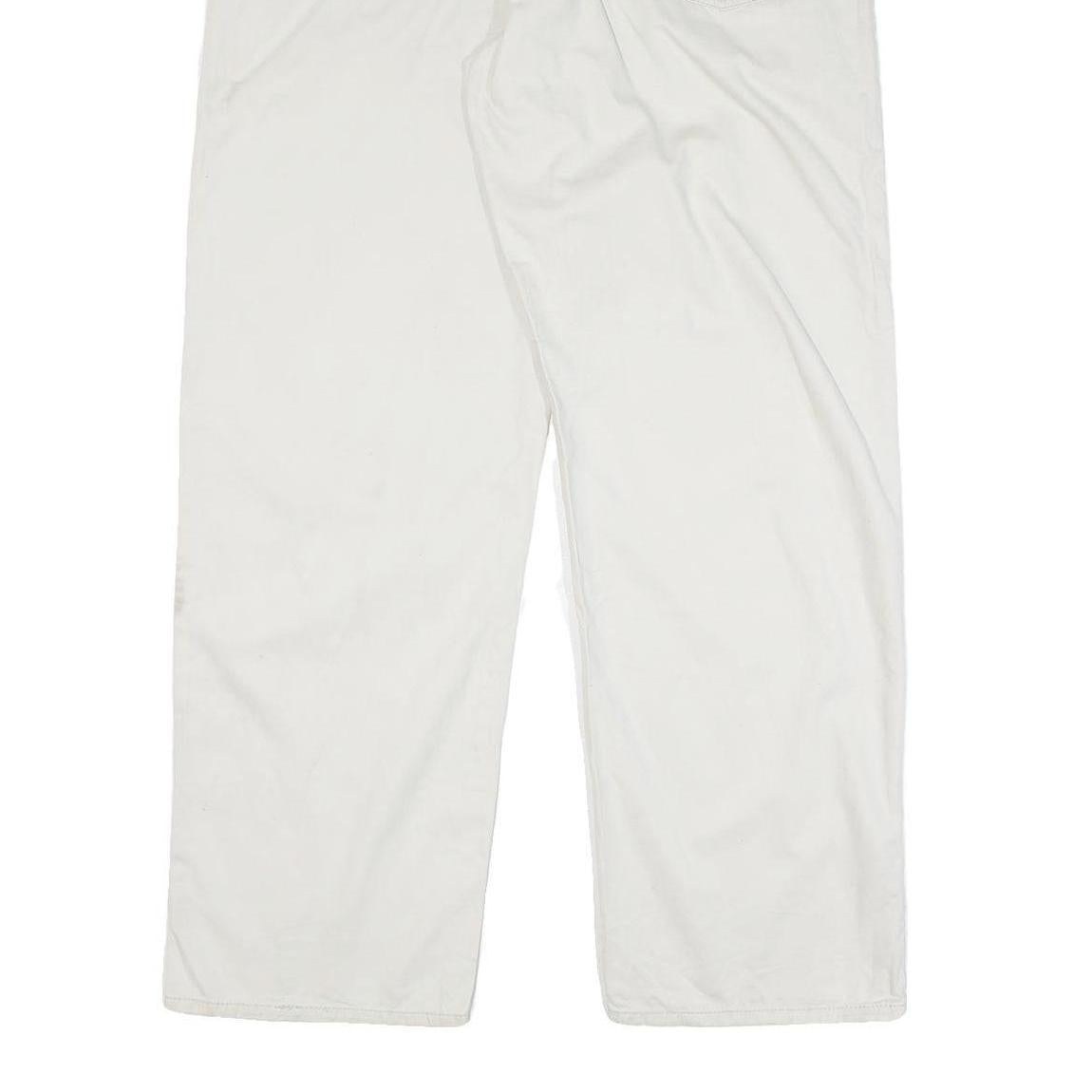 CALVIN KLEIN JEANS Mens Cotton Blend White Regular Straight Trousers W34 L31