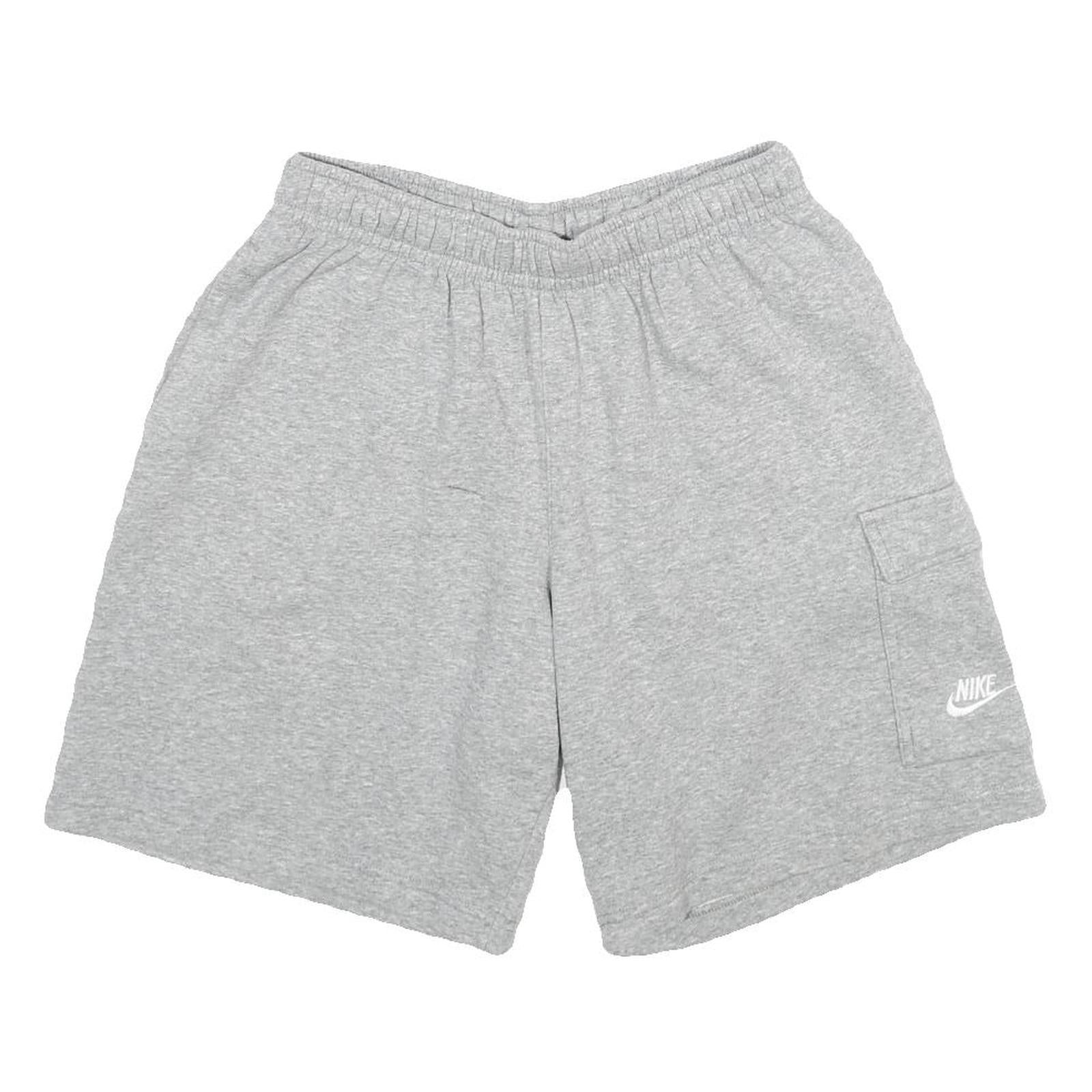 NIKE Mens Grey Casual Shorts S W28 Cotton Blend Relaxed Fit Logo Pocket