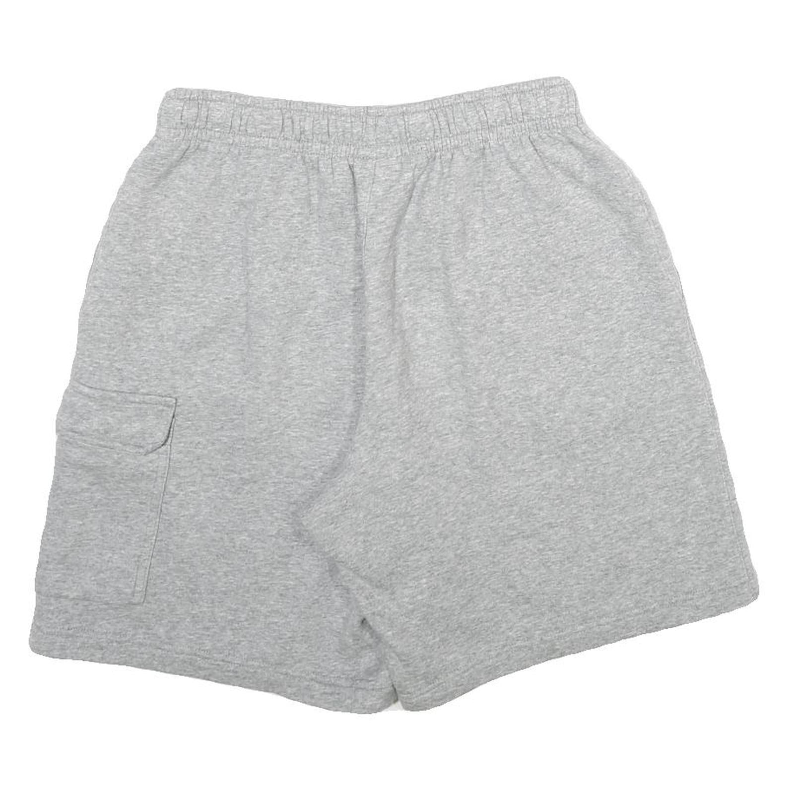 NIKE Mens Grey Casual Shorts S W28 Cotton Blend Relaxed Fit Logo Pocket