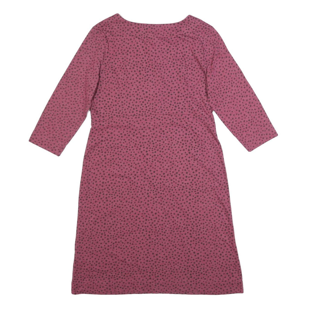 WEIRD FISH Womens Pink & Burgundy Polka Dot Day Cotton Blend Dress UK 10