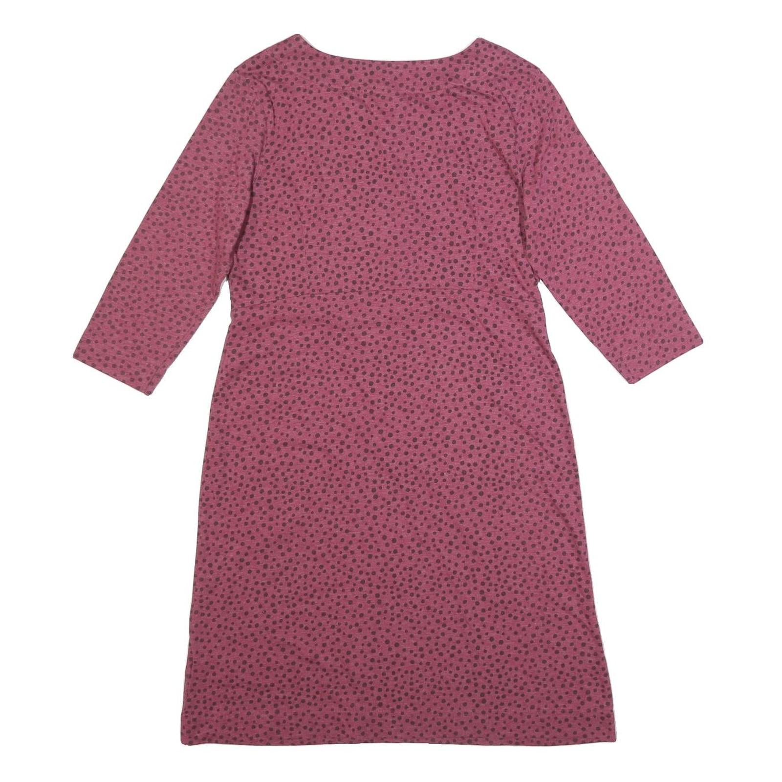 WEIRD FISH Womens Pink & Burgundy Polka Dot Day Cotton Blend Dress UK 10