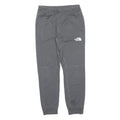 THE NORTH FACE Boys Joggers Grey L W28 L26 Logo Print Slim Tapered Fit