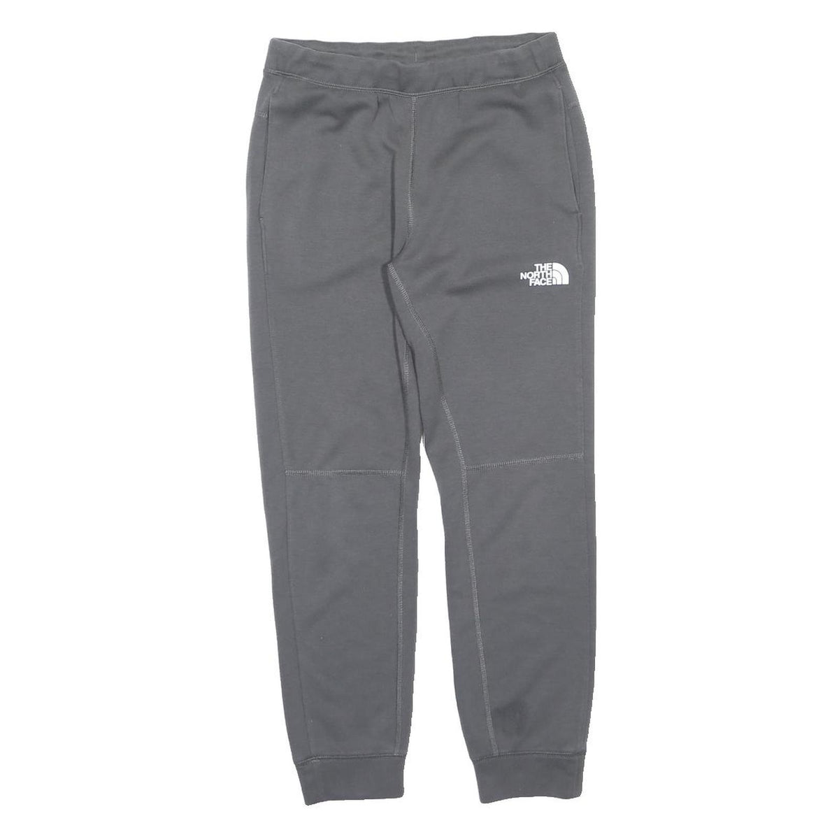 THE NORTH FACE Boys Joggers Grey L W28 L26 Logo Print Slim Tapered Fit