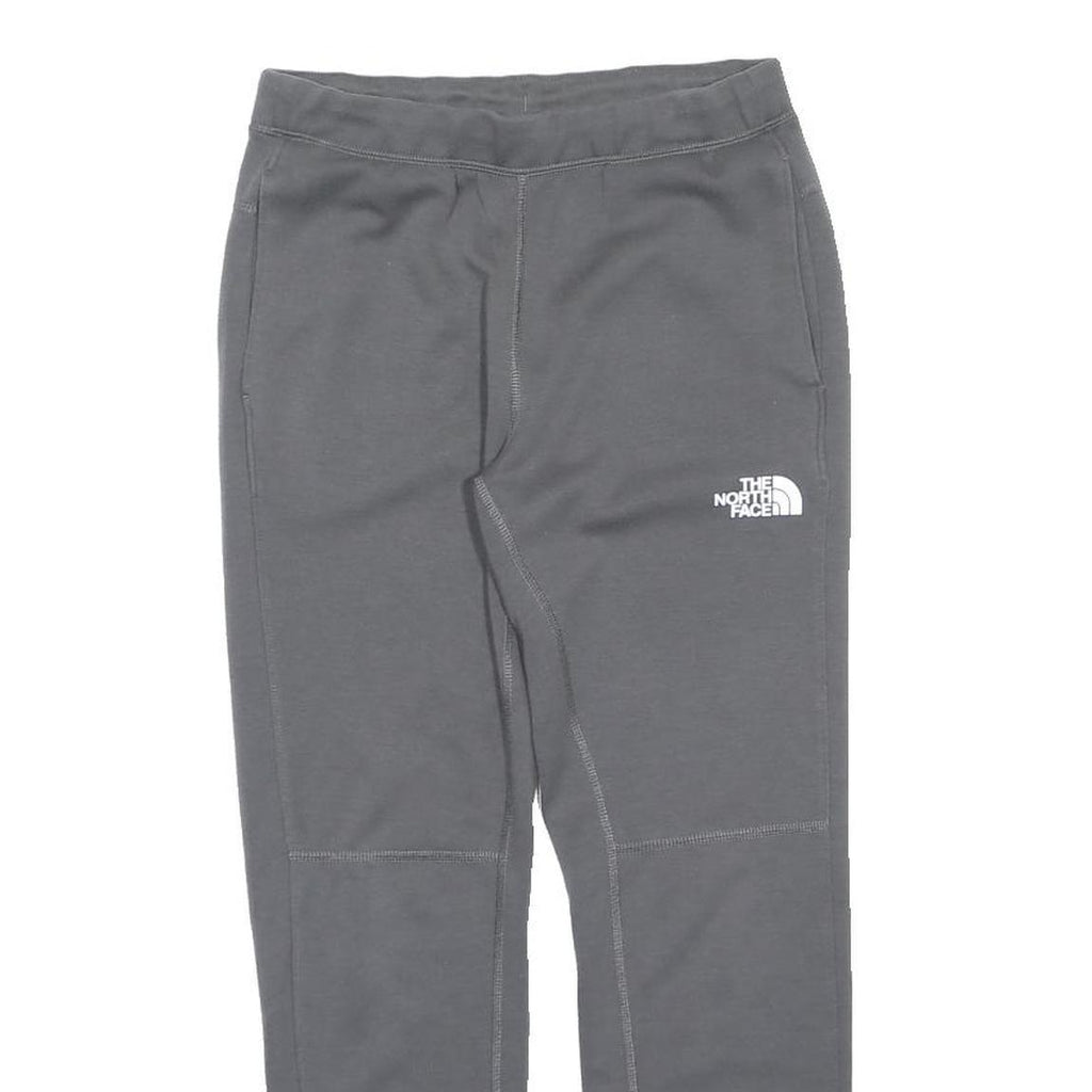 THE NORTH FACE Boys Joggers Grey L W28 L26 Logo Print Slim Tapered Fit