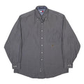 TOMMY HILFIGER Mens Grey Button Down Shirt XL Cotton Blend Casual Classic