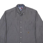 TOMMY HILFIGER Mens Grey Button Down Shirt XL Cotton Blend Casual Classic
