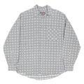MARLBORO Mens Grey Patterned Cotton Blend Shirt L Casual Long Sleeve Button