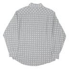 MARLBORO Mens Grey Patterned Cotton Blend Shirt L Casual Long Sleeve Button