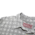 MARLBORO Mens Grey Patterned Cotton Blend Shirt L Casual Long Sleeve Button