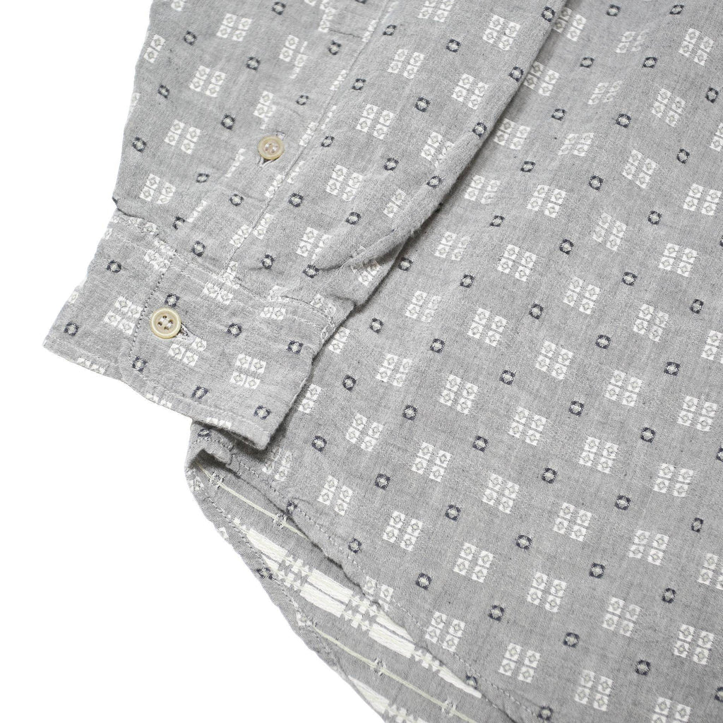MARLBORO Mens Grey Patterned Cotton Blend Shirt L Casual Long Sleeve Button