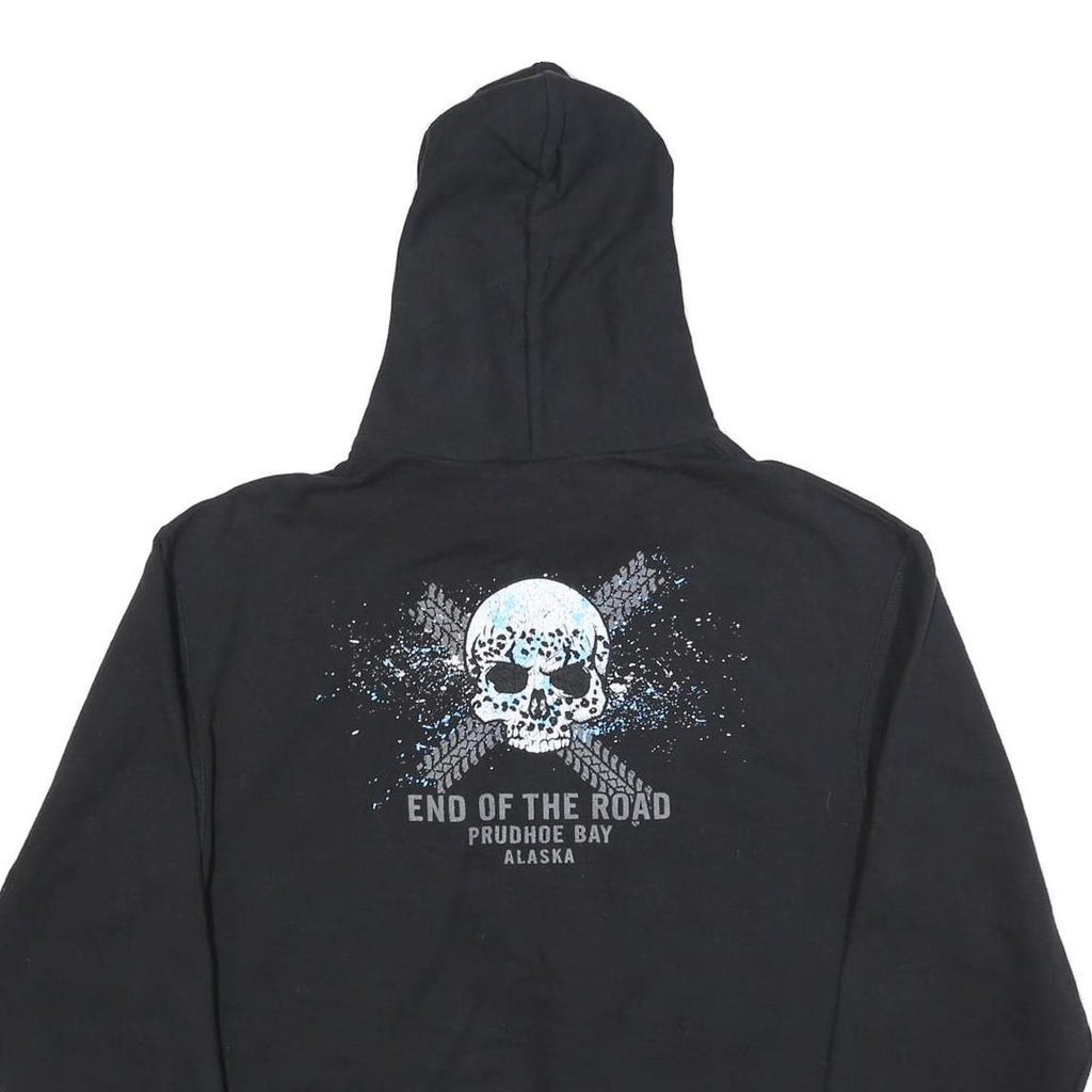 CHAMPION Mens Black Hoodie M End Of The Road Prudhoe Bay Alaska Cotton Blend