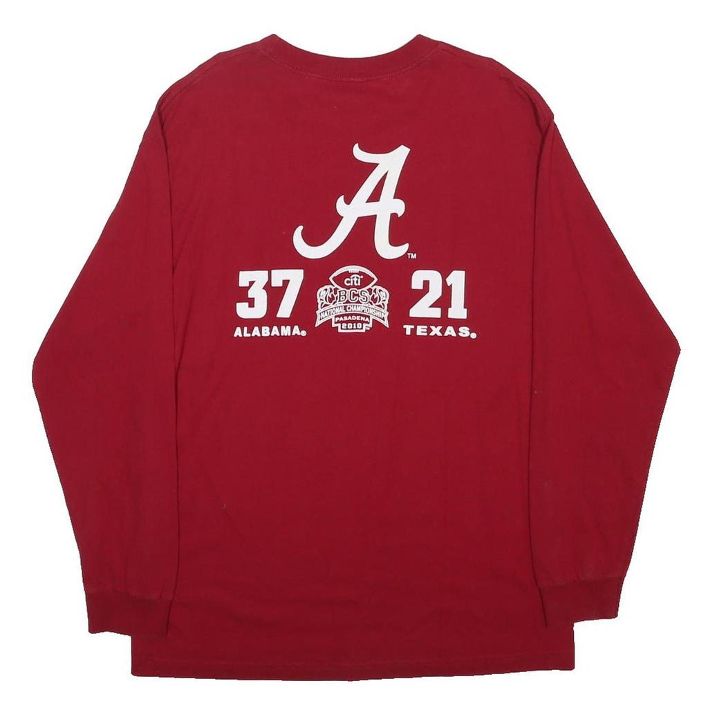 TRI LAKE SPORTSWEAR Mens Red Alabama Football Champions Long Sleeve Crew Neck