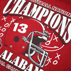 TRI LAKE SPORTSWEAR Mens Red Alabama Football Champions Long Sleeve Crew Neck