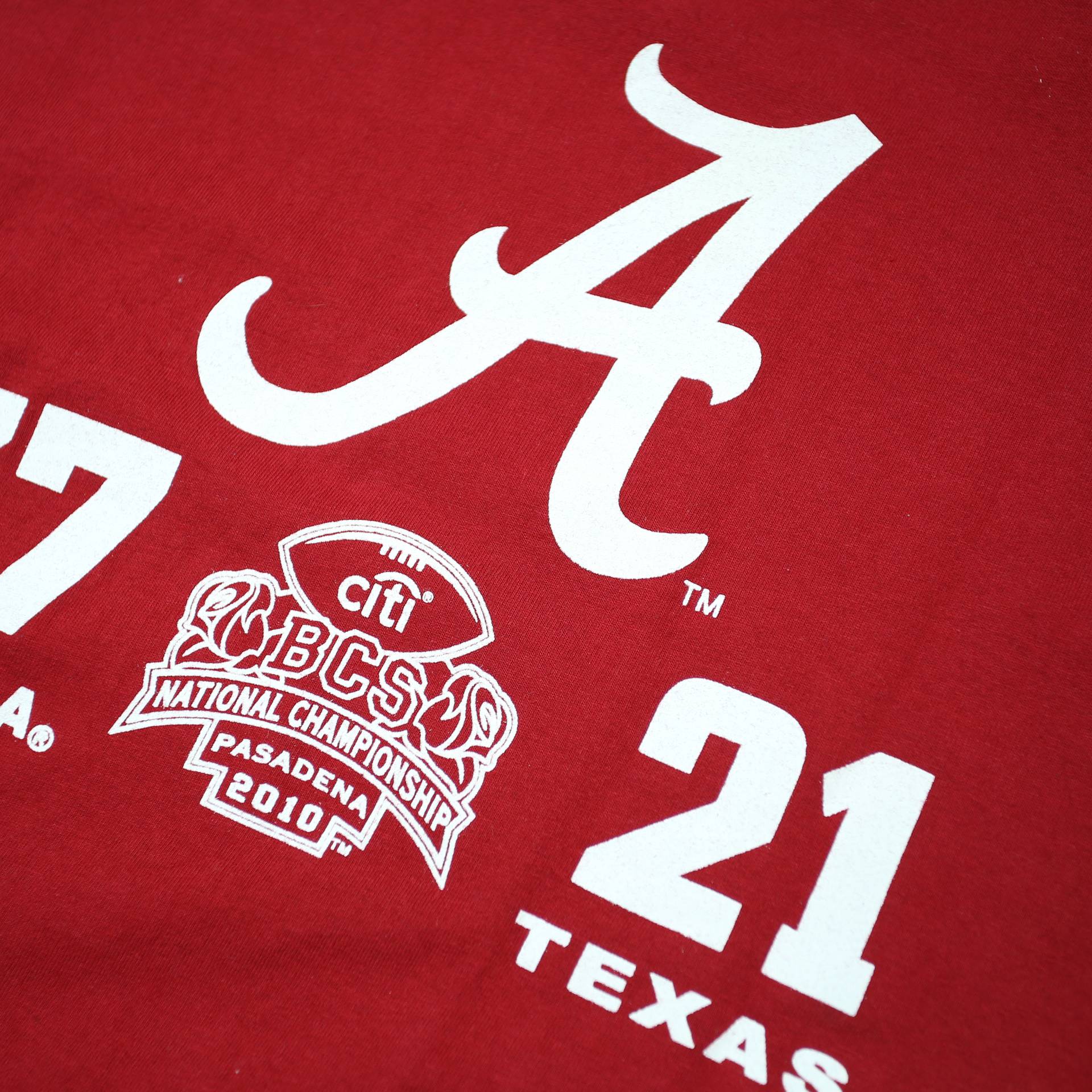 TRI LAKE SPORTSWEAR Mens Red Alabama Football Champions Long Sleeve Crew Neck