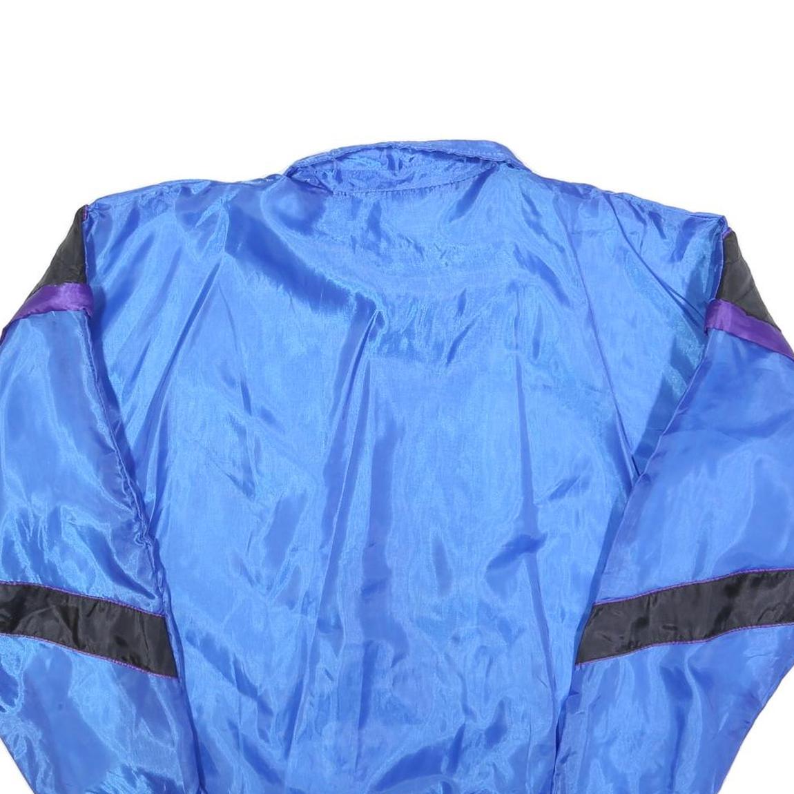 MARATHON KING Mens Blue & Black Retro Sports Jacket XL Polyester Blend Zip