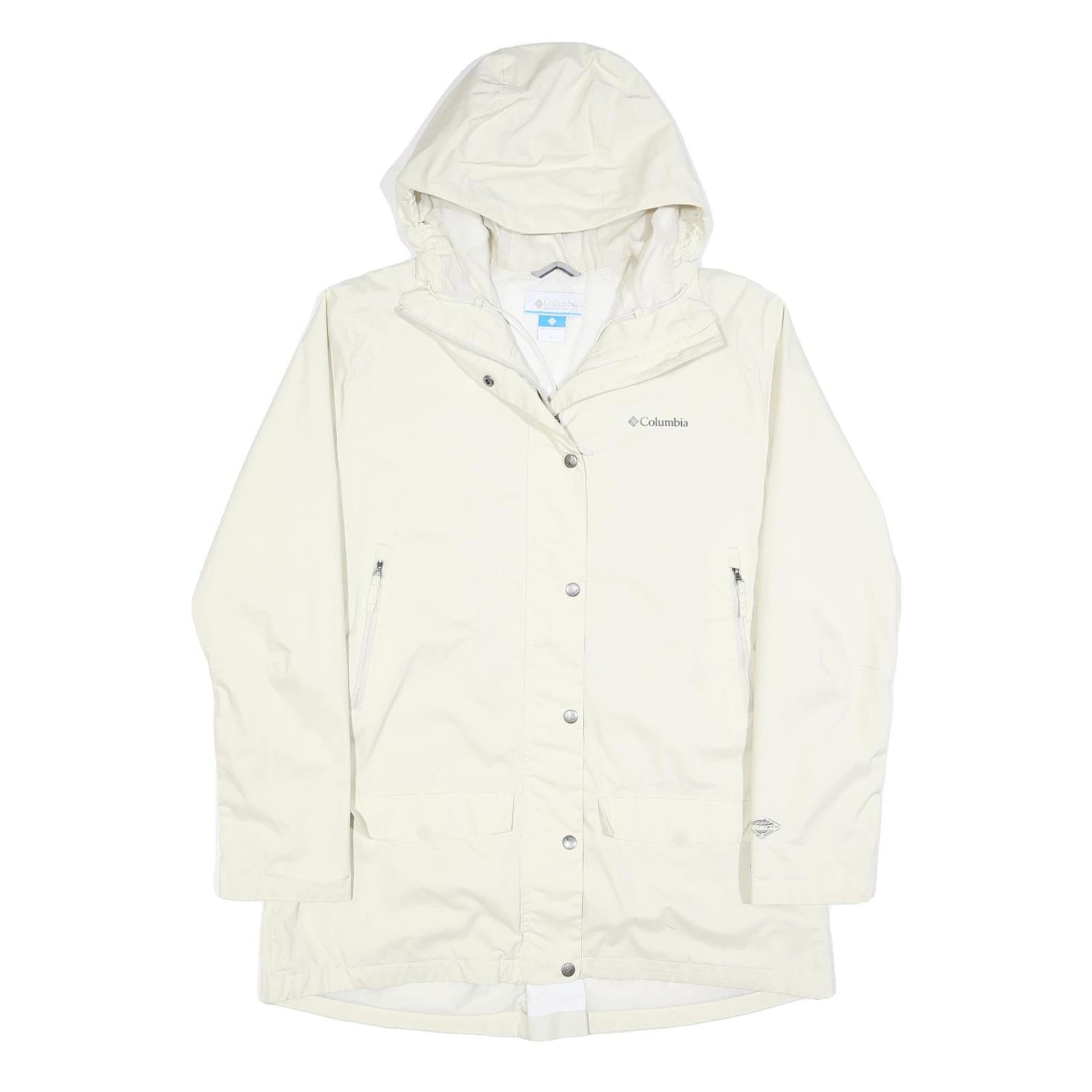 COLUMBIA Womens Cream Zip Hoodie Jacket XL Polyester Blend Plain Outdoor