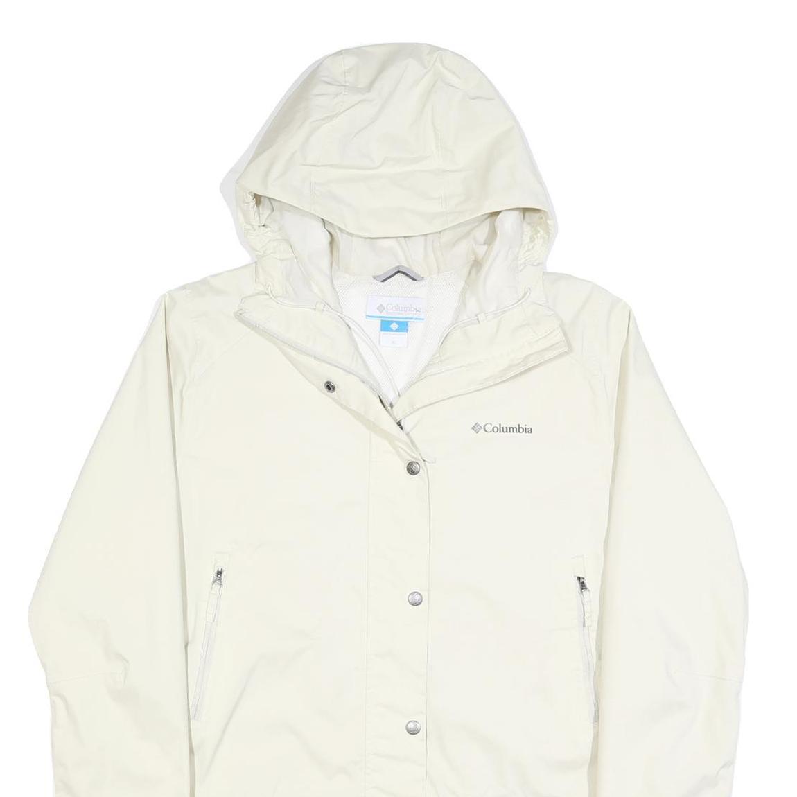 COLUMBIA Womens Cream Zip Hoodie Jacket XL Polyester Blend Plain Outdoor
