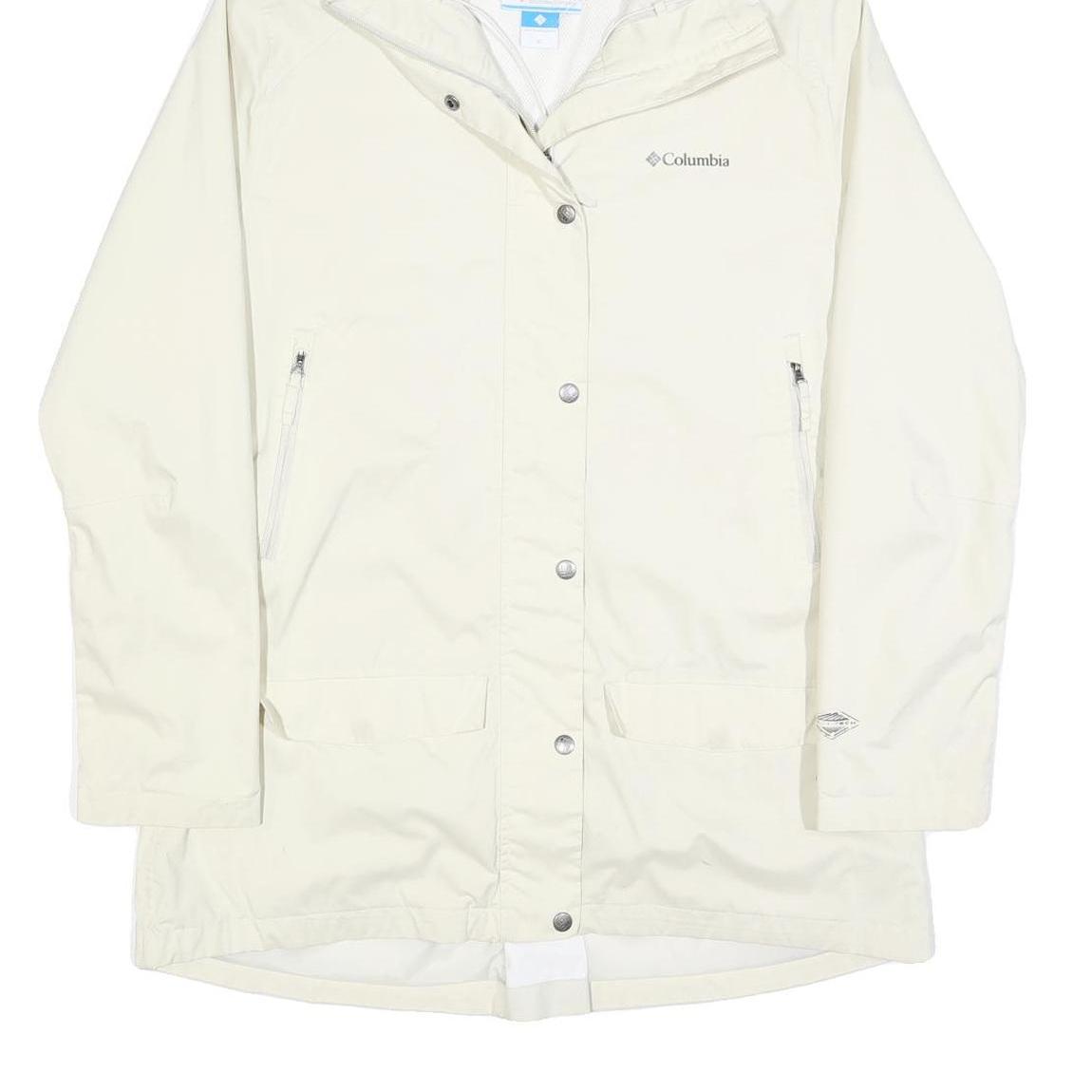 COLUMBIA Womens Cream Zip Hoodie Jacket XL Polyester Blend Plain Outdoor