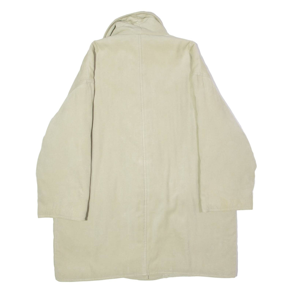 DONAIRE Womens Overcoat Coat Beige Velvet Viscose 90s UK 14