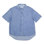 CALVIN KLEIN JEANS Womens Blue Shirt S Lightweight Casual Short Sleeve