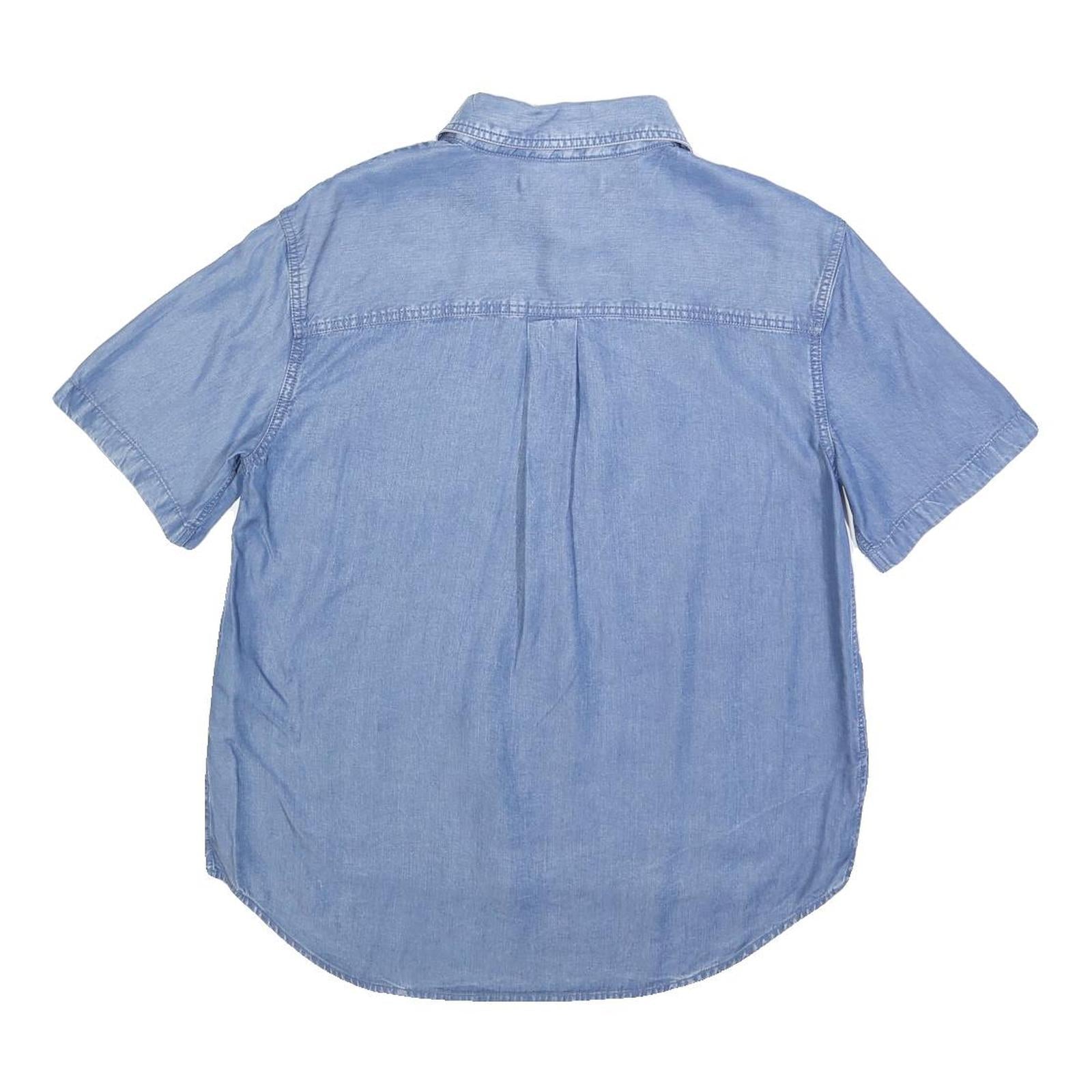 CALVIN KLEIN JEANS Womens Blue Shirt S Lightweight Casual Short Sleeve