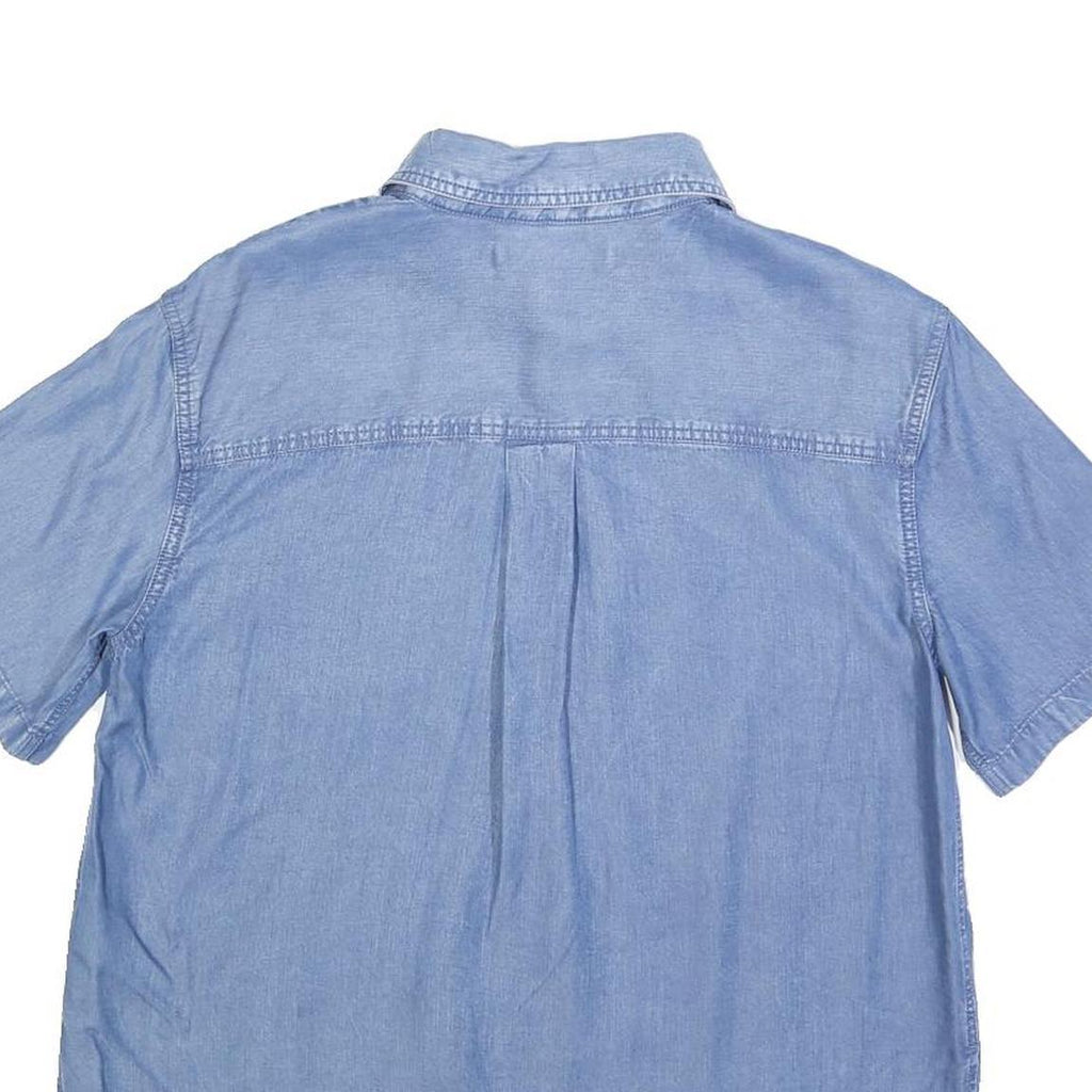 CALVIN KLEIN JEANS Womens Blue Shirt S Lightweight Casual Short Sleeve