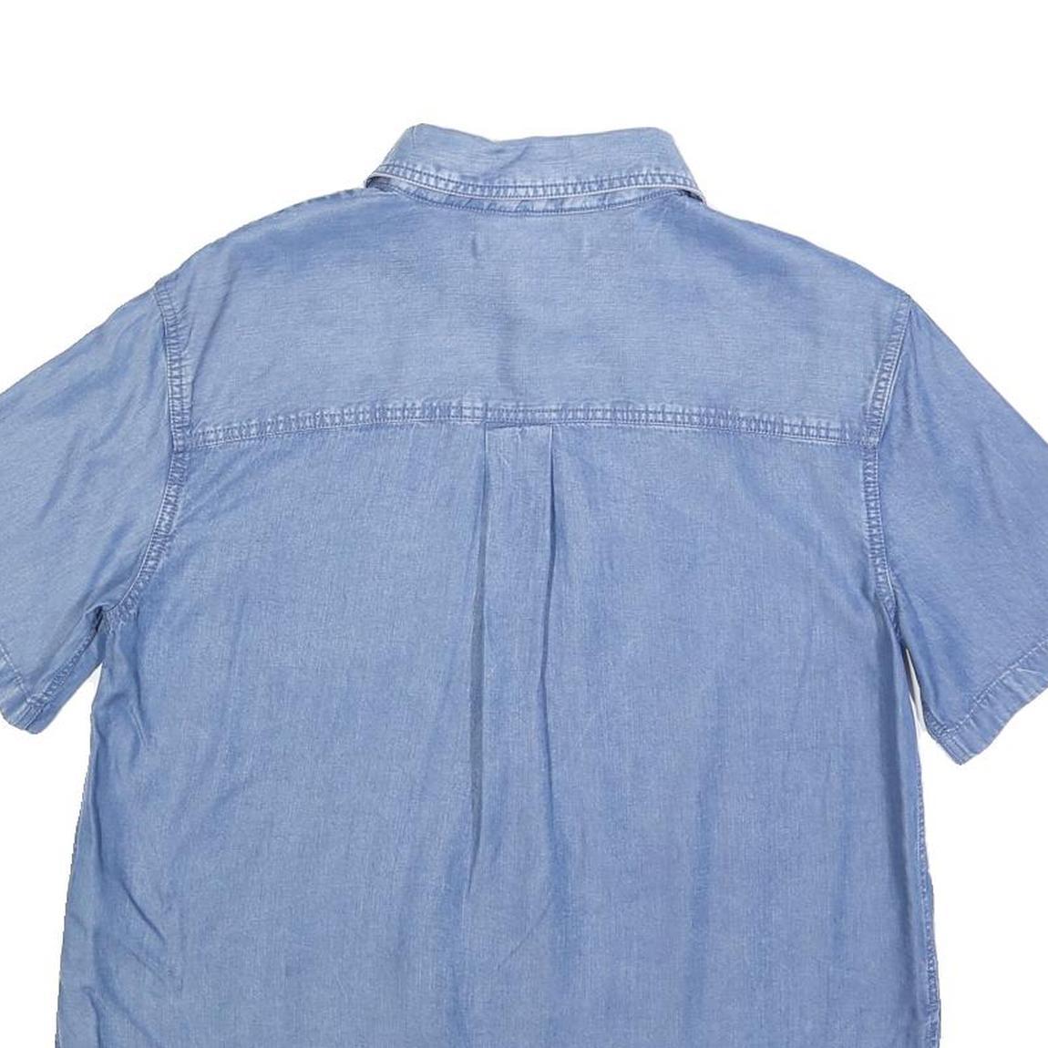 CALVIN KLEIN JEANS Womens Blue Shirt S Lightweight Casual Short Sleeve