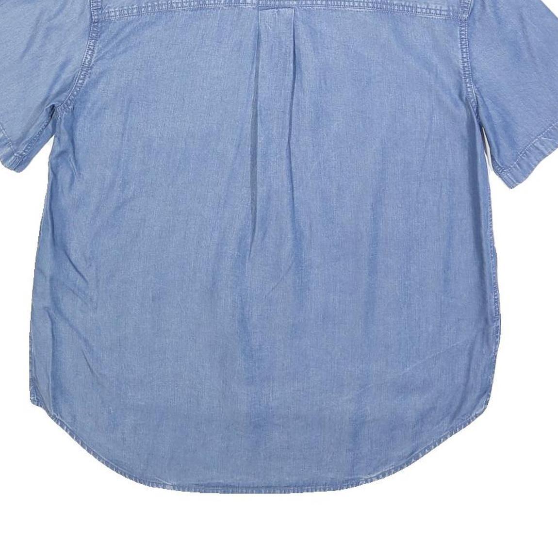 CALVIN KLEIN JEANS Womens Blue Shirt S Lightweight Casual Short Sleeve