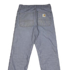 CARHARTT Mens Cotton Blend Blue Regular Straight Trousers W30 L30 Workwear Zip