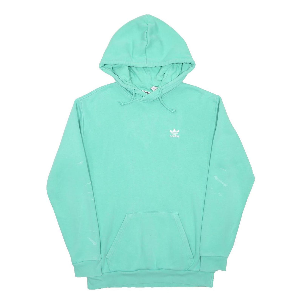 ADIDAS Mens Blue Pullover Hoodie M Cotton Blend Casual Sweatshirt