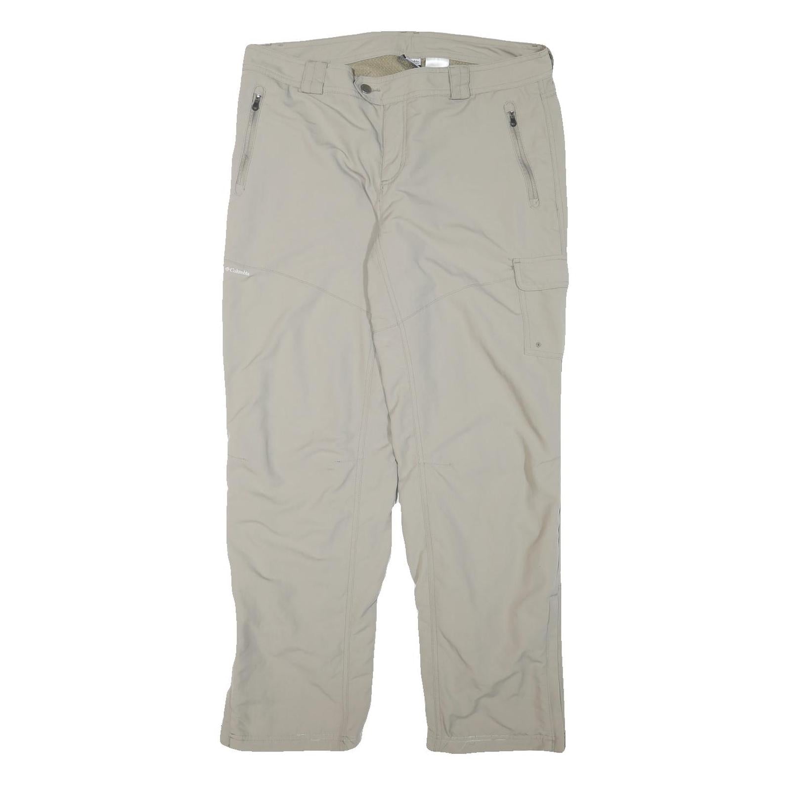 COLUMBIA Lined Womens Polyester Blend Beige Relaxed Straight Trousers W36 L30