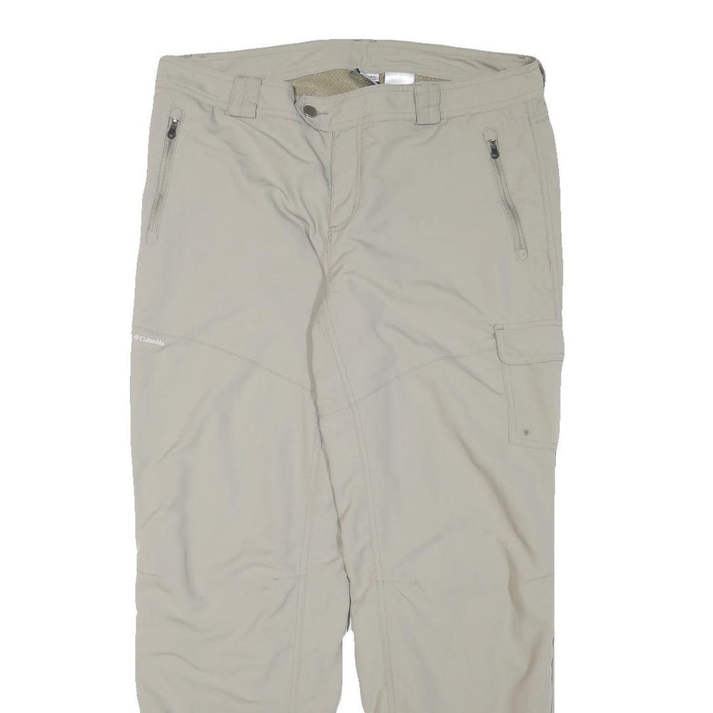 COLUMBIA Lined Womens Polyester Blend Beige Relaxed Straight Trousers W36 L30