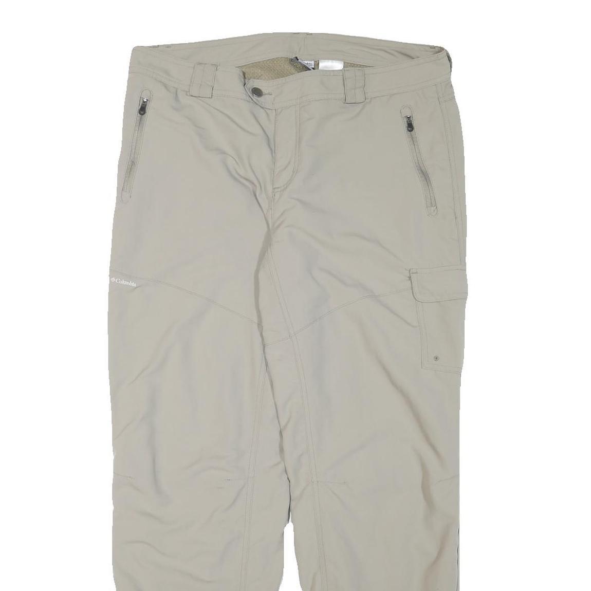 COLUMBIA Lined Womens Polyester Blend Beige Relaxed Straight Trousers W36 L30