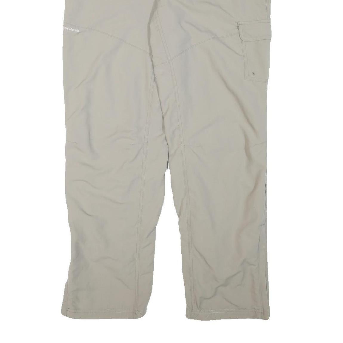 COLUMBIA Lined Womens Polyester Blend Beige Relaxed Straight Trousers W36 L30