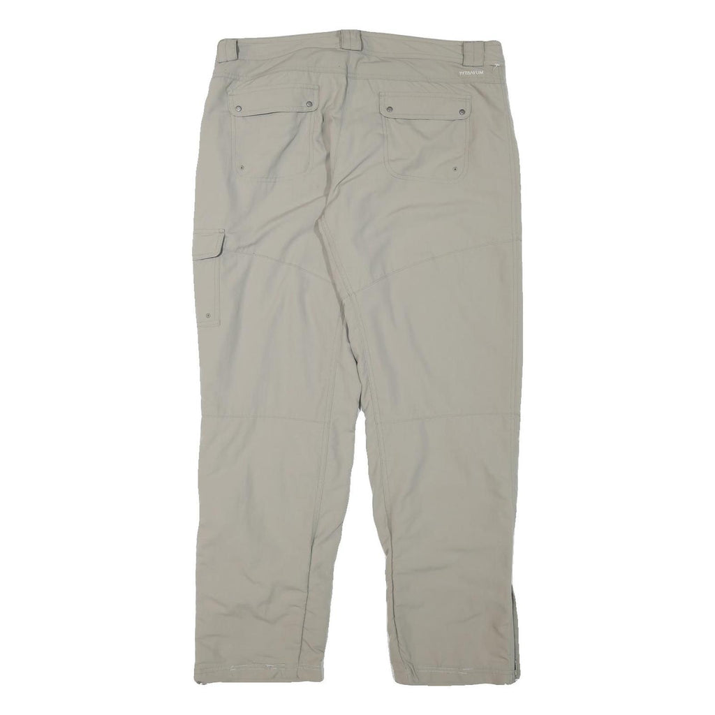 COLUMBIA Lined Womens Polyester Blend Beige Relaxed Straight Trousers W36 L30