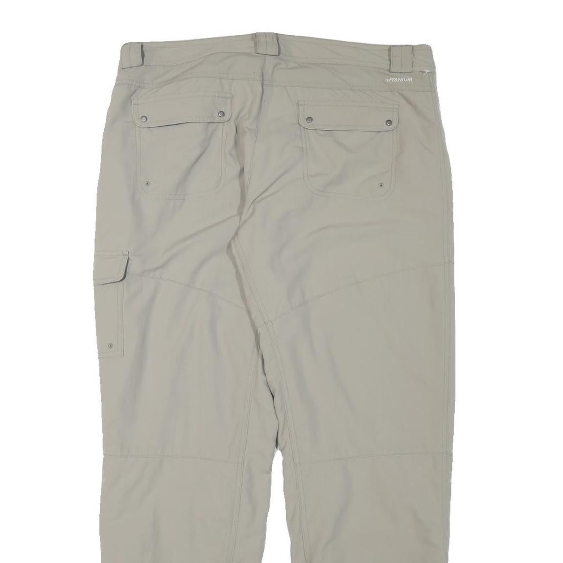 COLUMBIA Lined Womens Polyester Blend Beige Relaxed Straight Trousers W36 L30