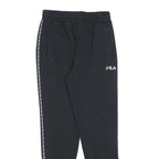 FILA Mens Joggers Black & White Slim Tapered S W26 L27 Logo Tape Detail