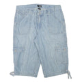 ANA Womens Light Blue Cargo Cotton Blend Shorts XL W33 Casual Summer Wear